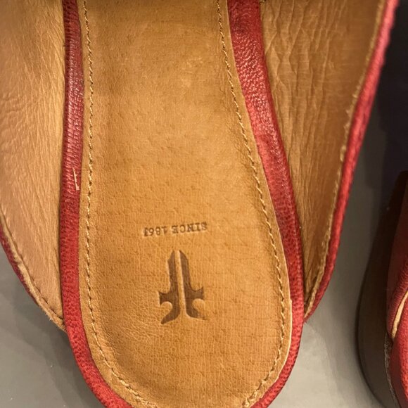 Frye Terri Gore Red Clay leather mules - Picture 7 of 12